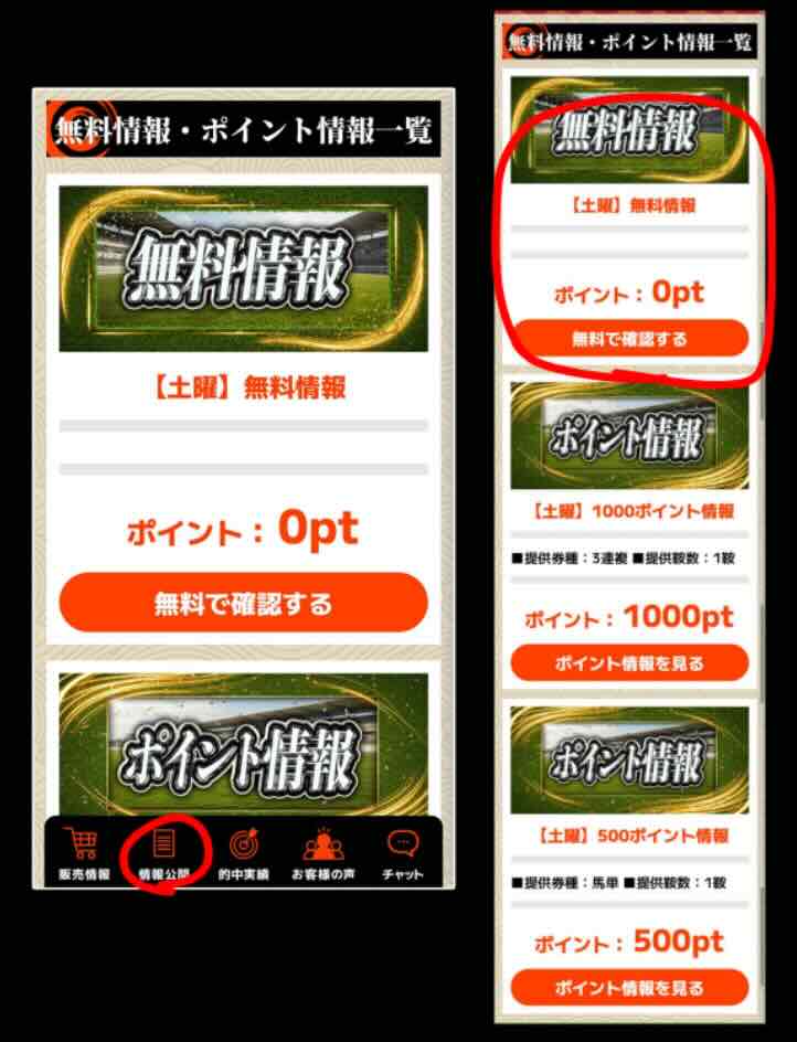 ニジュウマルという競馬予想サイトの無料予想を確認する